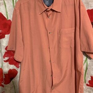 Men's Coral Button Down Shirt
